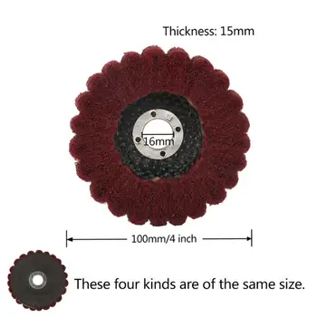 

4pcs 100mm 4 Inch Nylon Fiber Flap Wheel Disc Polishing Buffing Pad For Grinder High Quality Durable