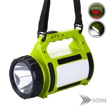 Ультраяркий, портативный прожектор многофункциональный кемпинг лампа USB Перезаряжаемый Открытый водонепроницаемый с сигнальным фонариком