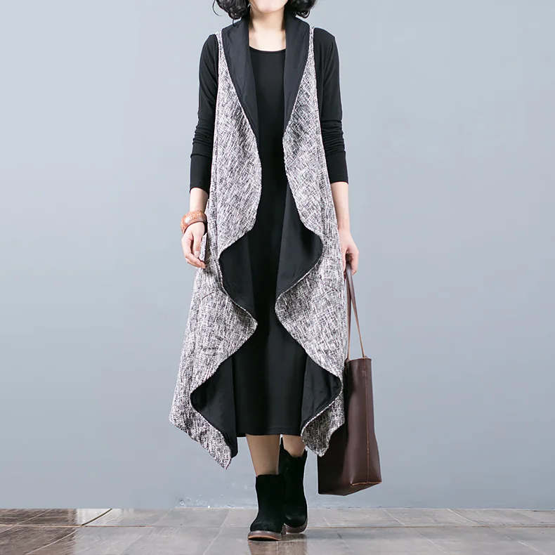 Best Price 2019 Autumn And Winter New Style Literature And Art Versatile Cardigan Waistcoat Irregular Loose-Fit Slimming Elegant Dress WOME