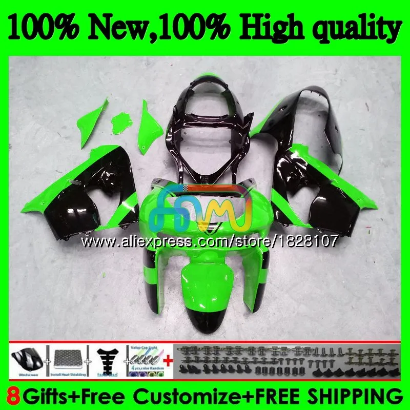 Тюнинг-пакет для KAWASAKI ZX900 ZX9 R ZX 9R 900CC ZX 9 R 900 29BS. 87 ZX-9R ZX9R 98 99 00 01 1998 1999 2000 2001 обтекатель цвета: зеленый, черный - Цвет: No. 1