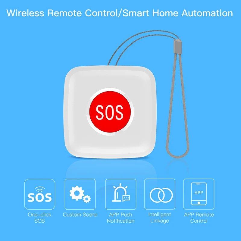 TUYA ZigBee SOS Button Sensor Alarm Elderly alarm Waterproof Emergency Panic Button Tuya Smart Life App Remote Control