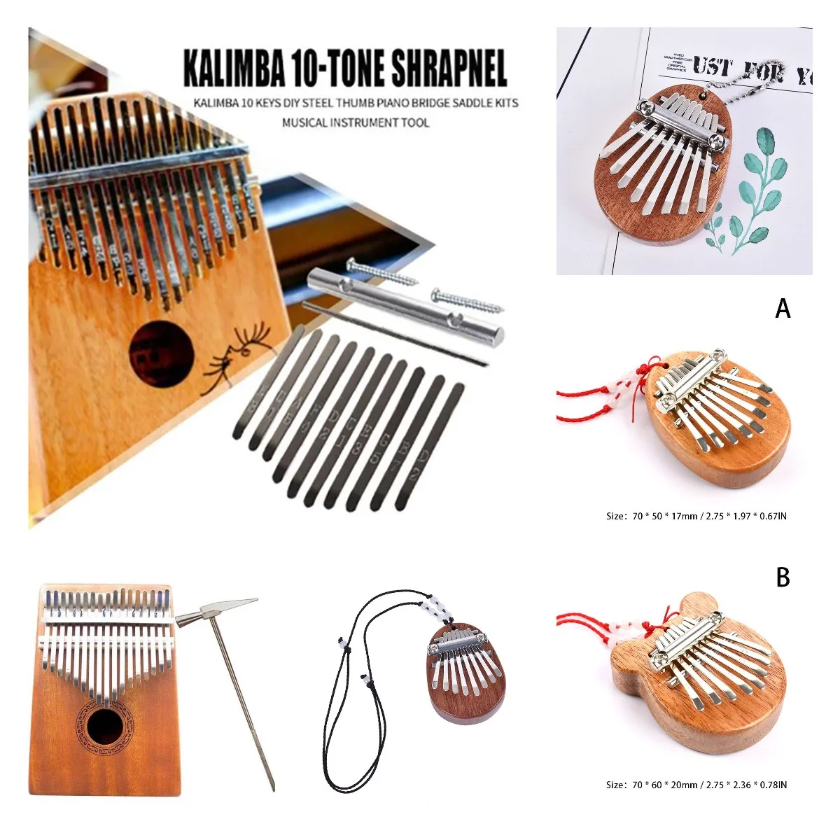Thumb piano New Mini Kalimba 8 Keys Thumb Piano Great Sound Finger Keyboard Musical Instrument Wooden/Acrylic musical Instruments Keyboard