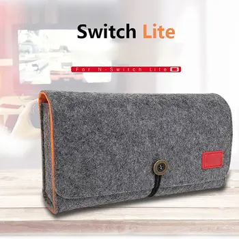 

Pg-Sl008 For Switch Lite Host Small Gray Wolf Storage Bag With Game Card Slot Double Storage Protection Bag For Switch Lite