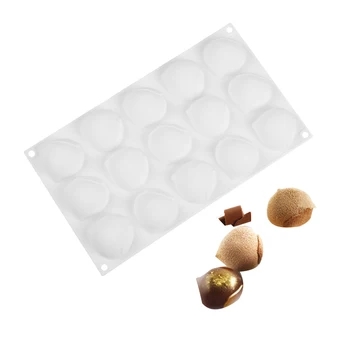 

15Cavity Chocolate Biscuit Mold Hazelnut Pudding Cake Silicone Mold