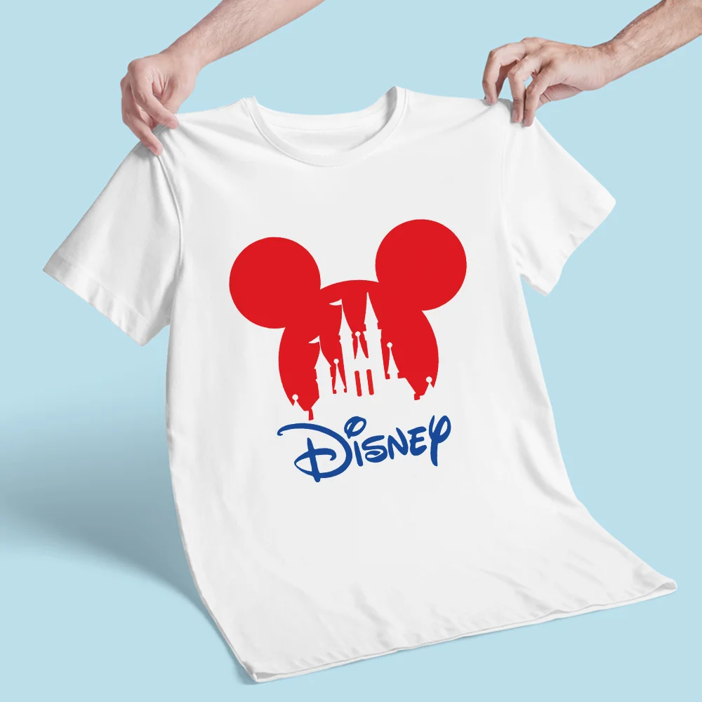 Summer Disney New Family Clothes Black White Casual Style Dropship Fashion Top Adult Unisex Mickey Mouse Head Printing Children matching family outfits