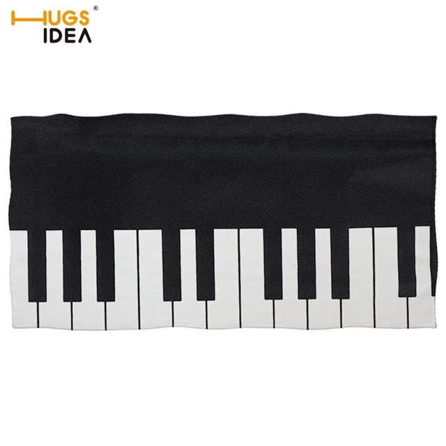 HUGSIDEA 3D Music Notes Print Hand Towel Piano Keyboard Beach Towel Multipurpose Towel for Bathroom/Hotel/Spa Fashion Blanket - Цвет: HMM1024