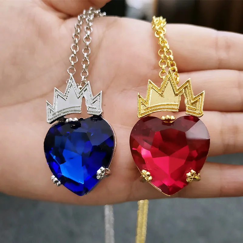 Fashion Colorful Drop Shape Heart Glass Pendant Necklace Women Costume Jewelry