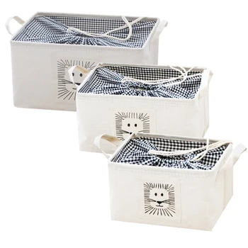 

Home Cotton Linen Toys Dirty Clothes Storage Basket Foldable Storage Box Home Storage Basket ,Three Different Sizes