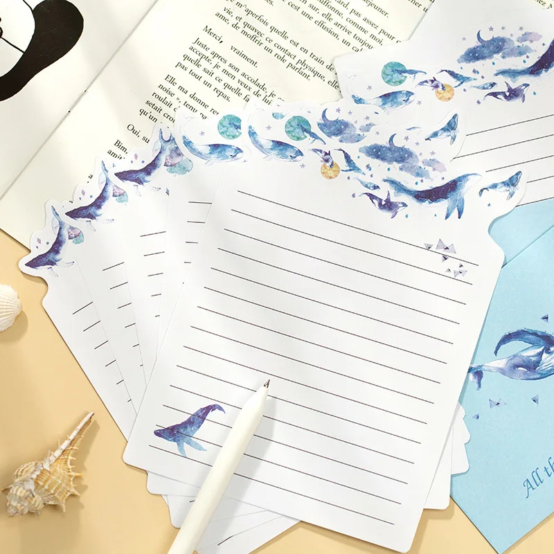3 Envelopes + 6 Letter Papers Cat Planet Flowers Writing Paper Envelope Set 9 Pcs/Set Gift Stationery kraft paper envelopes mailing envelopes writing paper set