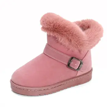 

Children's Shoes Snow Boots Unisex 2020 New Winter Boys Girls Thick Plush Sport Shoes Solid Warm Plush Shoes Kids Short Boots