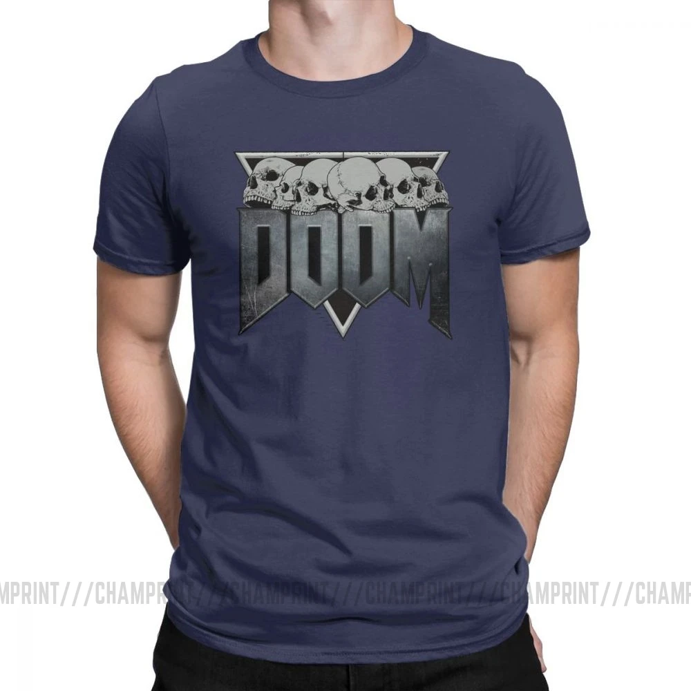 Мужская футболка Doom Eternal, хлопок, футболка, короткий рукав, игра, Конан, варвар, Тулса, змеиный культ, футболка, одежда с принтом - Цвет: Тёмно-синий
