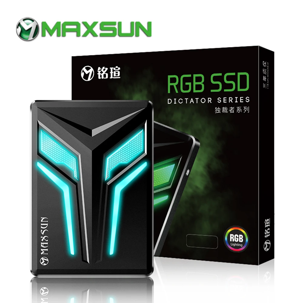 

MAXSUN RGB ssd 240 gb 480gb 960gb 2.5inch ssd sata iii 500MB/s 3D NAND Silicon Motion Internal Solid State Drives laptop desktop