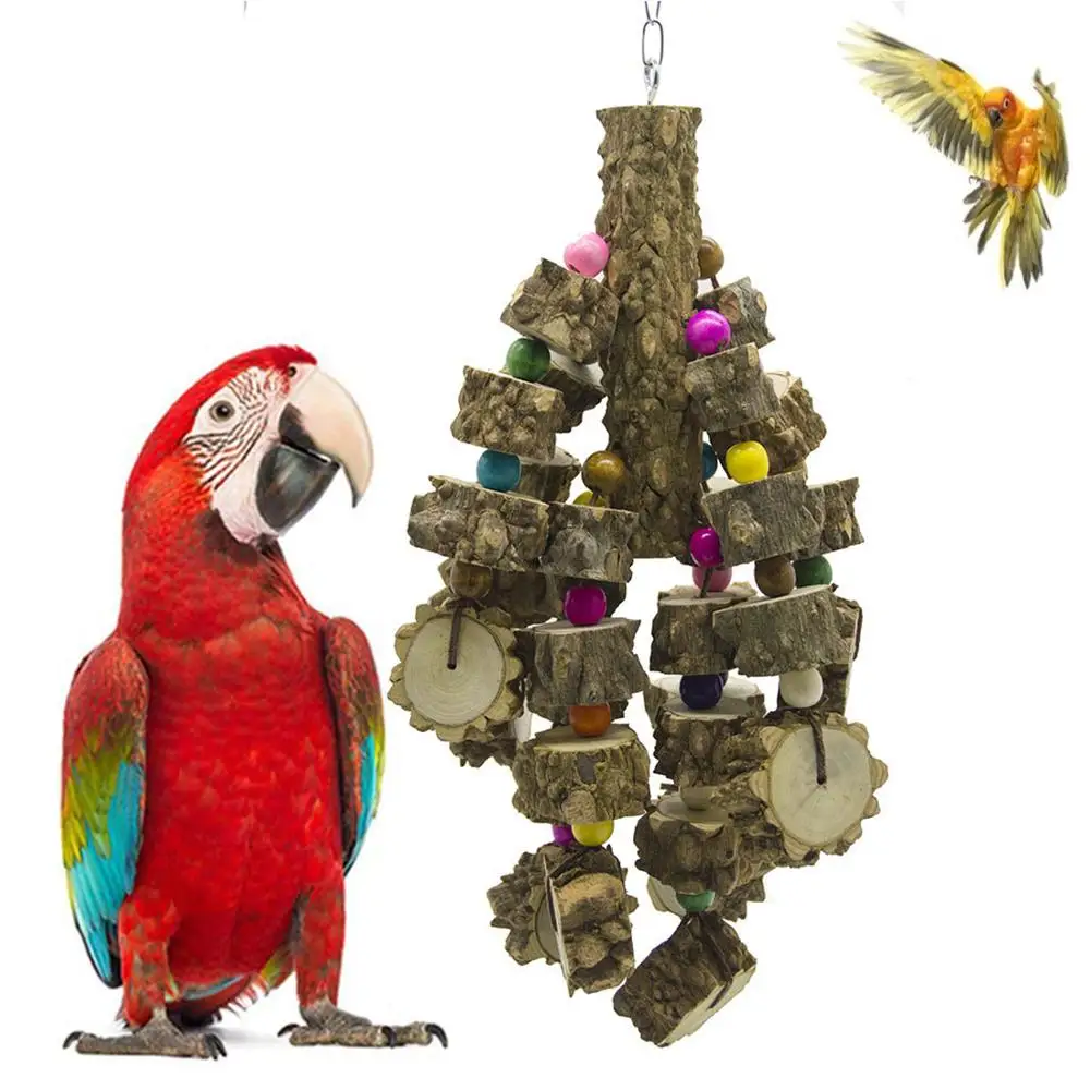 

Bird Toys Natural Wood Large Parrot Toy Best for African Grey Parrot Birds (New)