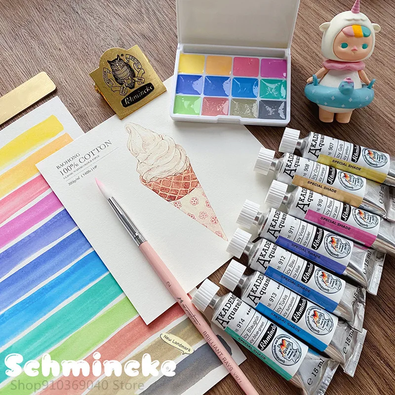 Schmincke Macaron Candy Color Watercolor 12 Colors 15ml Opaque College Grade Tubular Watercolor Paint Artist Painting Supplies watercolor painting set,watercolor paint,watercolor pigment