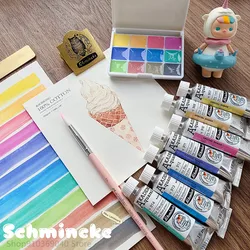 Schmincke – peinture tubulaire aquarelle Macaron, 12 couleurs, 15ml, fournitures de peinture d'artiste 