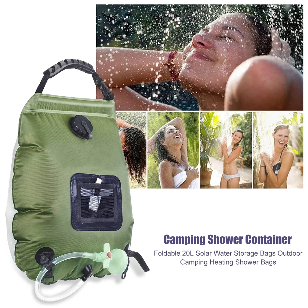 Solar Shower Bag Portable Shower for Camping Heating Camping Shower Bag 5 Gallons/20L Hot Water Bags for Camping Beach Swimming Outdoor Traveling