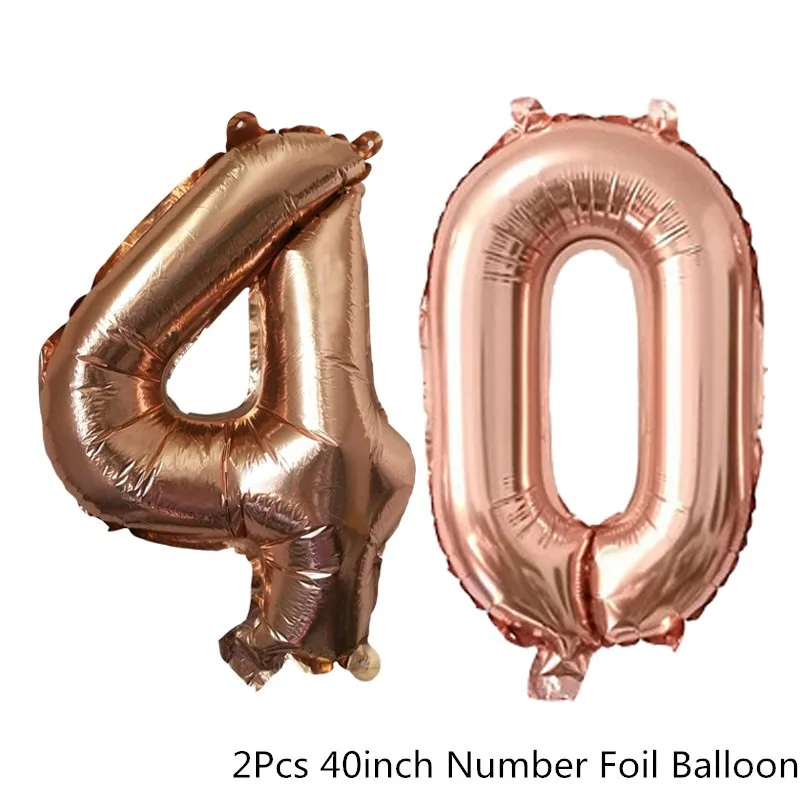 Chicinlife 2 шт. 40 дюймов Rosegold 30/40/50/60/70/80/90 воздушные шары из фольги в виде цифр для взрослых День рождения украшения Юбилей расходные материалы - Цвет: Rosegold 40