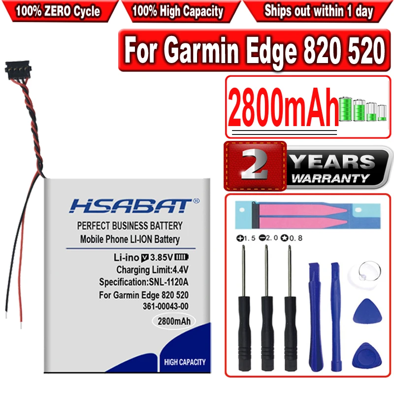 HSABAT 2800mAh Battery GPS 010-01626-02 361-00043-01 for Garmin Edge 820 520 200 205 500 plus 361-00043-00 | Мобильные телефоны и