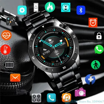 

Steel Smart Watch Men Fitness Tracker Heart Rate Monitor Bluetooth Sport Waterproof Smartwatch For Android IOS Wristwatch Hours