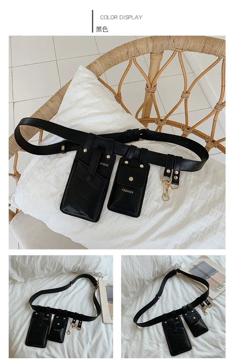 Unisex Tactical Waist Bag For Belt PU Leather Men Purse Punk Fanny Pack Women's Bag Multifunction Bag Male Phone Pouch JD02 (2)