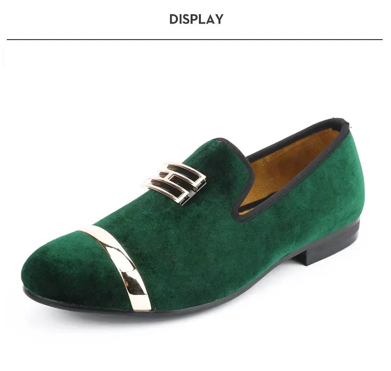 New Style Black And Green Velvet Handmade With Gold Patent Buckle