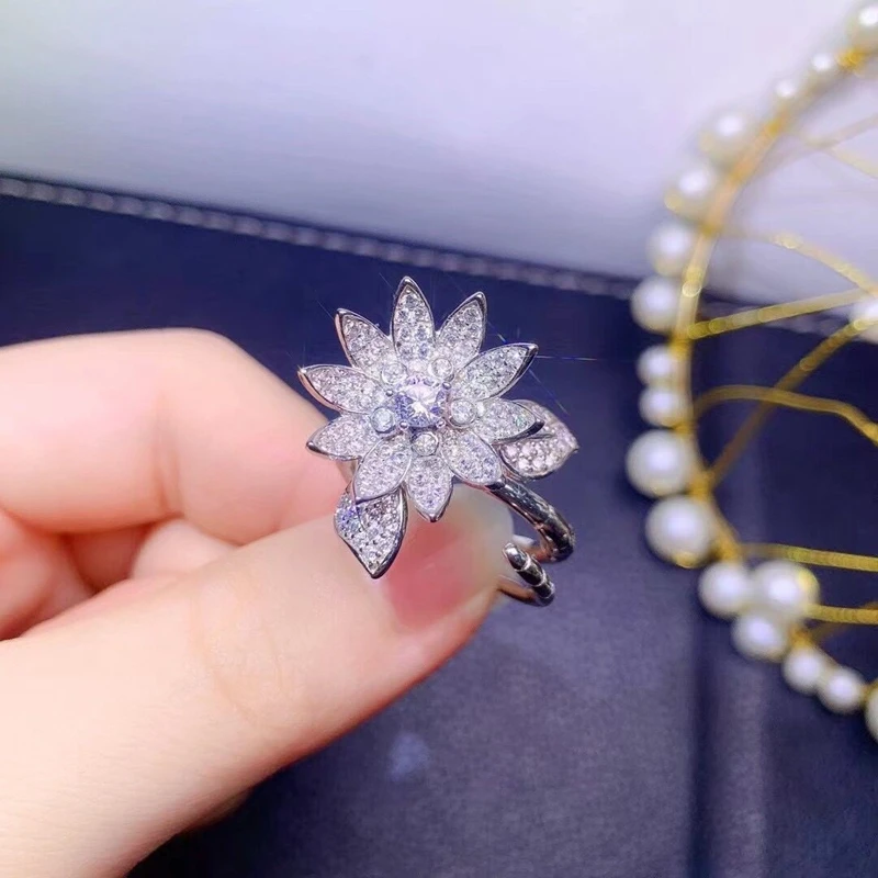 

925 sterling silver moissanite ring luxury diamond ring GIA party