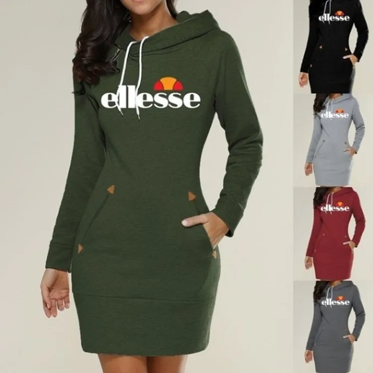 AliExpress, стиль, печатный пуловер, на молнии, с капюшоном, с длинным рукавом, средней длины, с капюшоном, женское платье