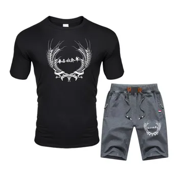 

Tracksuit men XS-2XL summer best selling men's suit T-shirt + shorts two-piece suit 2020 casual male O-neck solid color sportswe