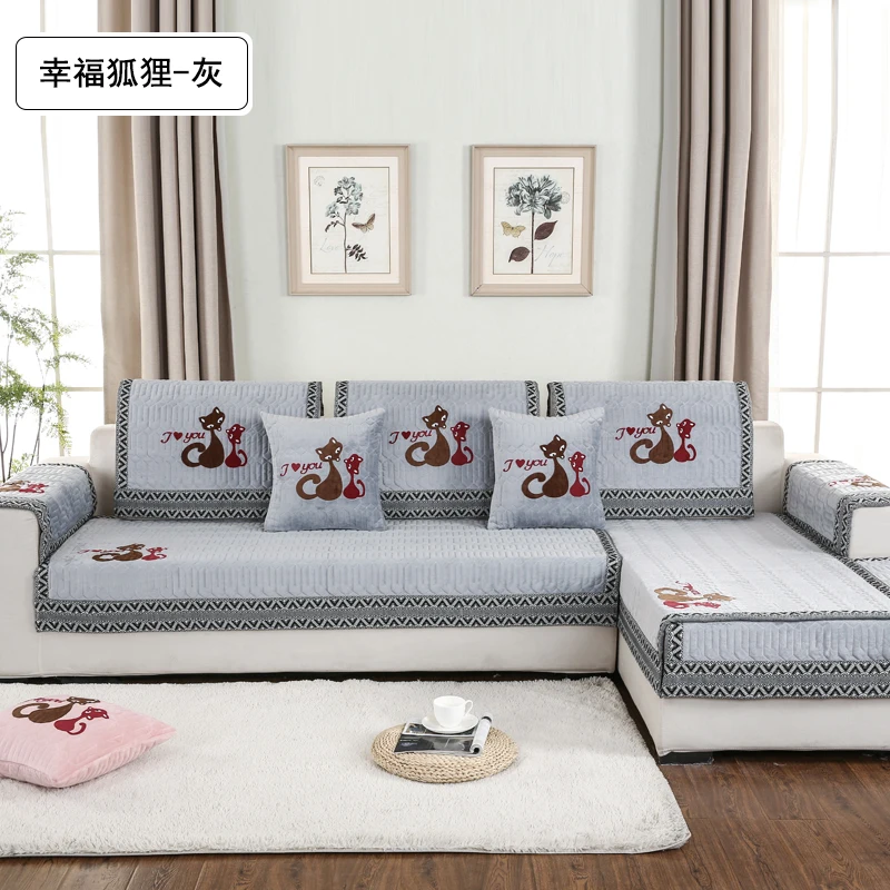 Зимняя плюшевая подушка для дивана four seasons универсальная ткань нескользящая