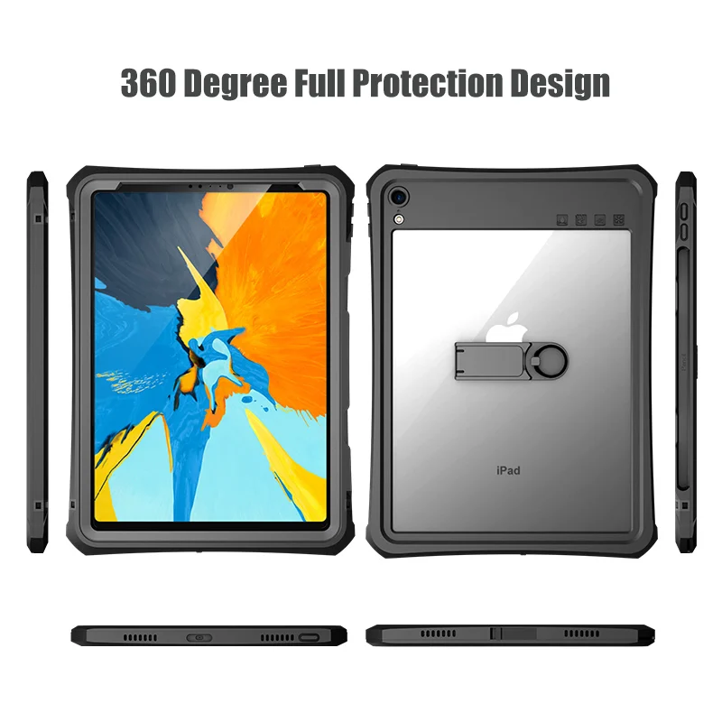 Suporte para Ipad Case à Prova de Poeira Capa para Ipad Cases de Telefone Shellbox Impermeável Case 2021 Mergulho Claro Coque Pro 11 - Imagem 5