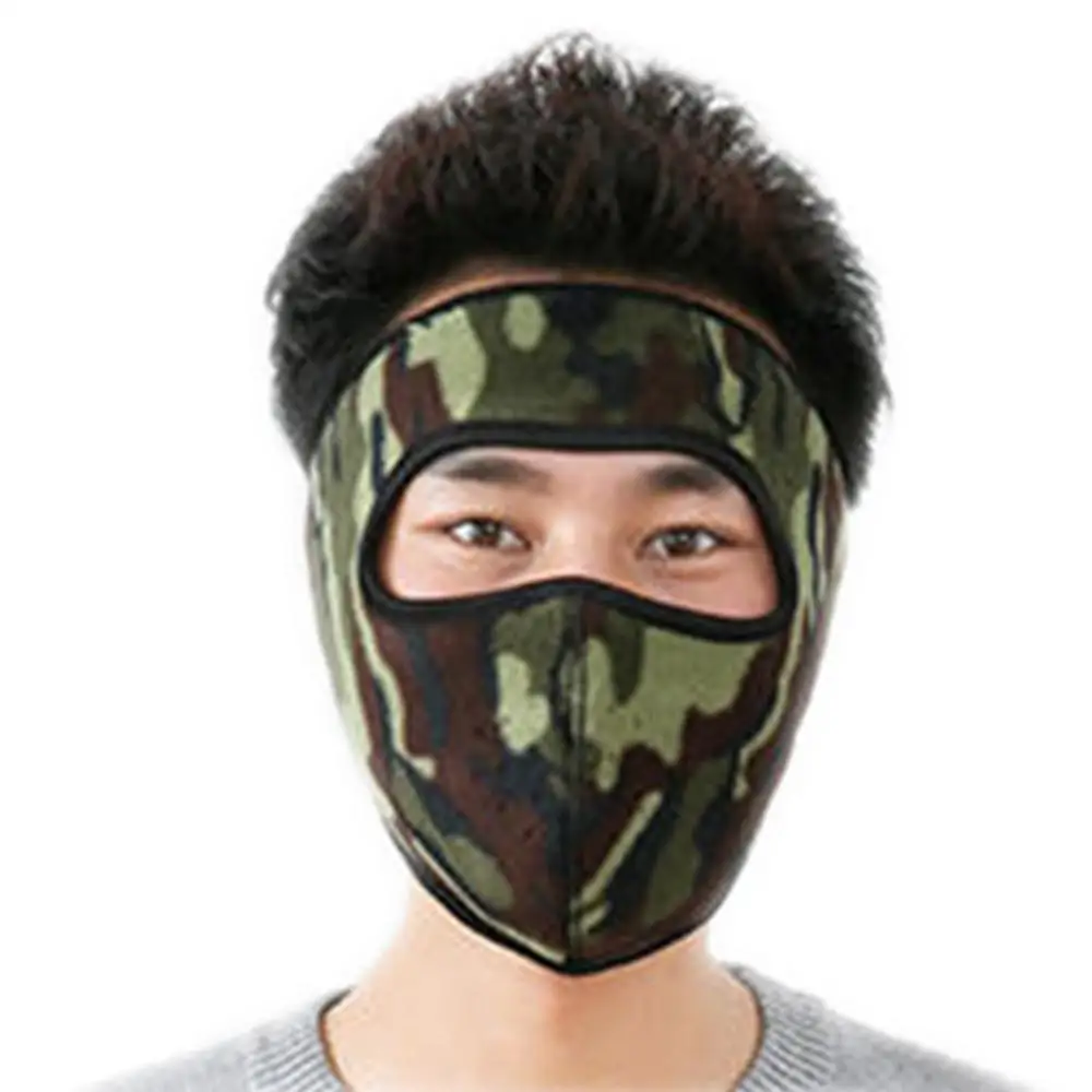 Camouflage Зимняя теплая маска для мужчин и женщин, флисовые наушники для верховой езды, лыж, сноуборд, полуветрозащитная маска для лица, эластичность, велосипедная маска для лица и cx - Цвет: Camouflage