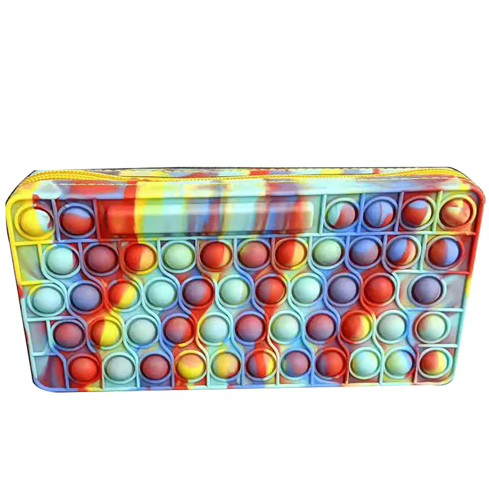 Popits Pencil Case Simples Sensory Silicone Bubble Stationery Storage Bag For Children Pops Its Rainbow | Игрушки и хобби