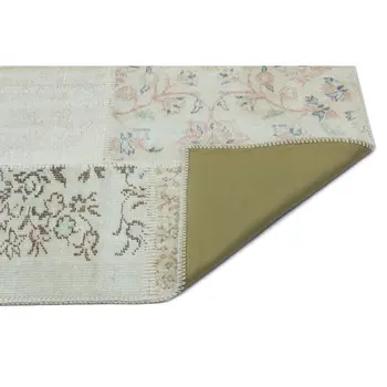 

Handmade Beige Vintage Overdyed Patchwork Area Rug 160x230 Cm-5'3''X7'7''