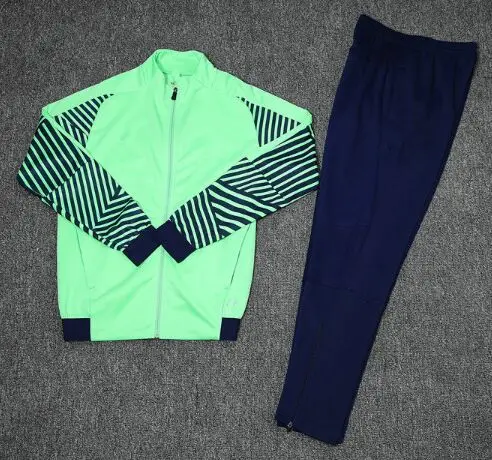 

Euro Size Fashion Soccer Jacket Pants, Light Green Survet de Foot Autumn winter Two Pieces Sets Casual Tracksuit Male Sportswear