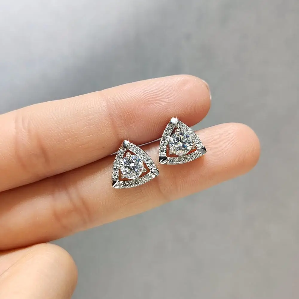 Серьги женские из серебра 925 пробы с бриллиантами 0 5 карата мусанитом | Украшения