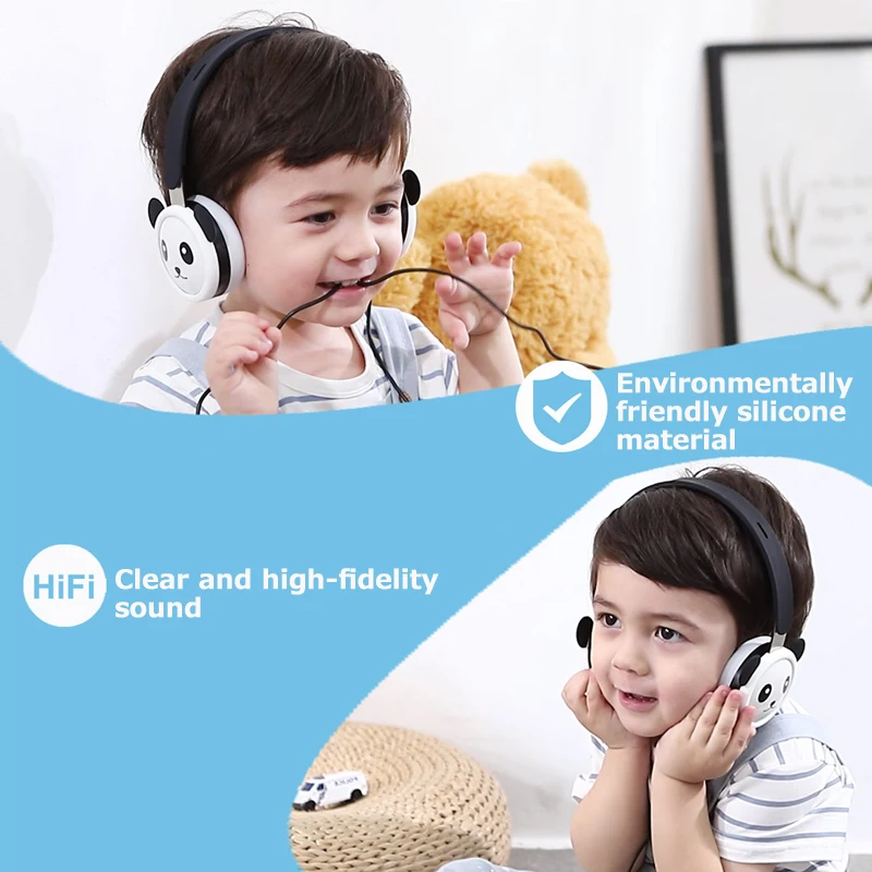 Hi Fi Stereo Kids Headphones With Microphone Music Foldable Earphones Children Headsets 3 5mm Wired Earphone For Phone