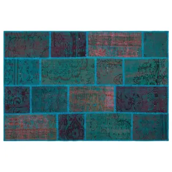 

Handmade Turquoise Vintage Overdyed Patchwork Area Rug 120x180 Cm-3'11''X5'11''