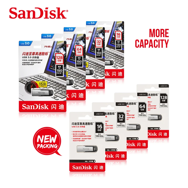SanDisk CZ73 USB флеш накопитель 128 Гб 64 ГБ 32 3 0 Металлический 16 карта памяти устройство