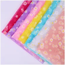 8 цветов, 100 см* 150 см, Цветочная органза, набивная ткань для платья, ткань с принтом, ткань для свадебного платья, швейная ткань