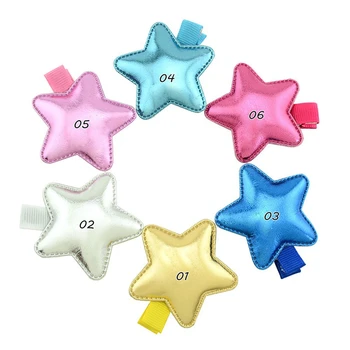 

Bright Leather Barrette Five-pointed Star Girl Side Clip Children's Head Accessory Baby Cute Hairclip Styling Tool Hairgrip