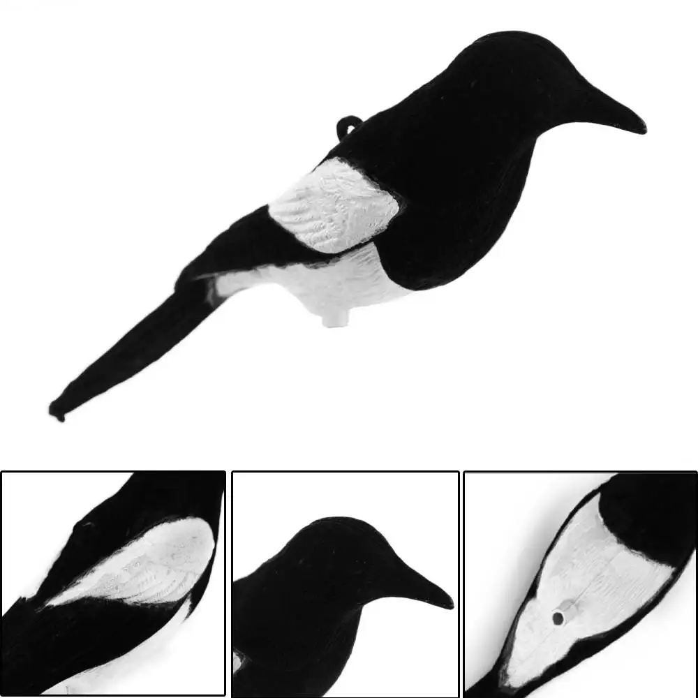 Leurre de pie en plastique flocké GUGULUZA pour effaroucher les oiseaux et décoration de jardin