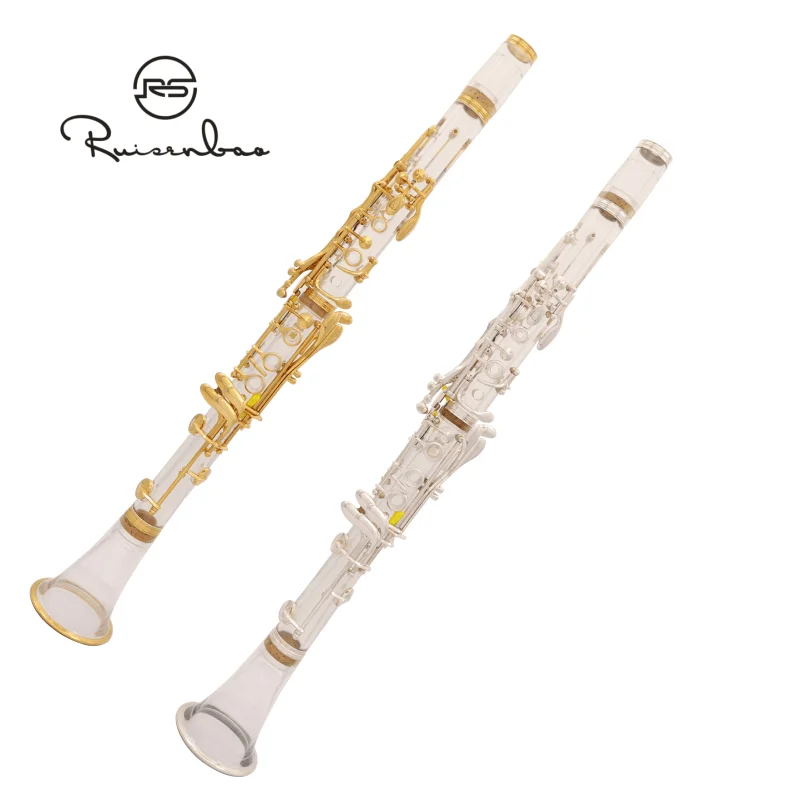 Silver plated Gold plated Bb clarinet acrylic transparent tube body excellent timbre