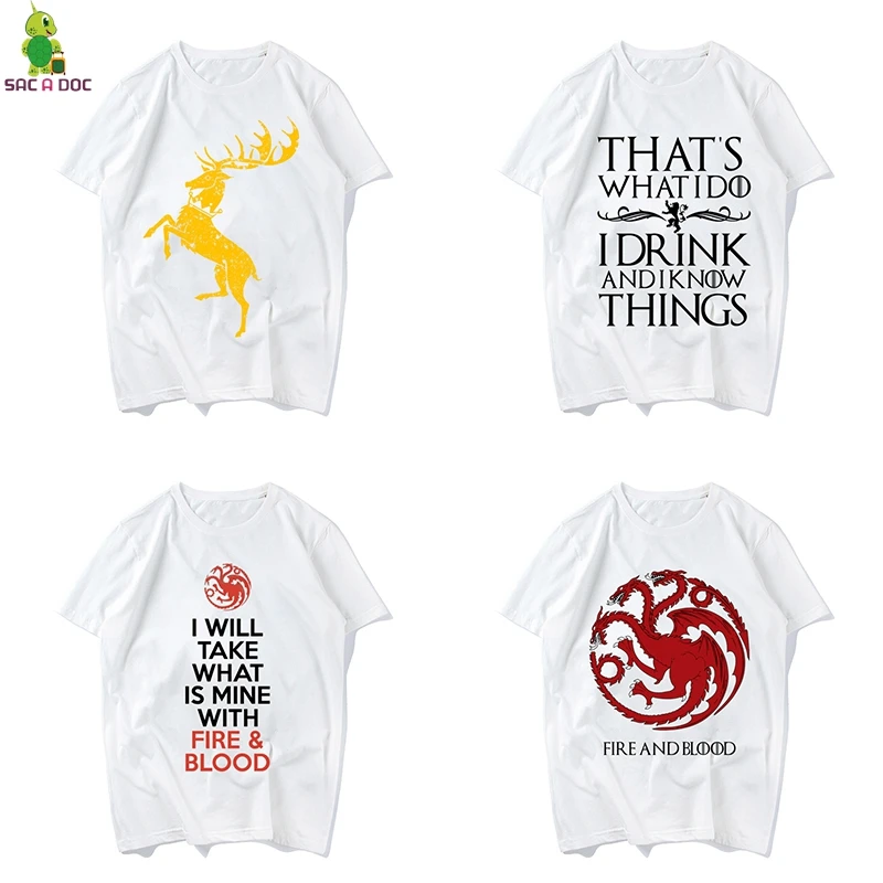 Футболка «Игра престолов», забавная футболка с коротким рукавом, модная повседневная хлопковая футболка, унисекс, футболка уличная одежда с драконом для мужчин и женщин