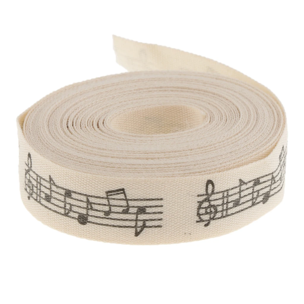 5 Yards 15mm Musical Note Cotton Ribbon Wedding Birthday Christmas Party Gift Wrap Craft
