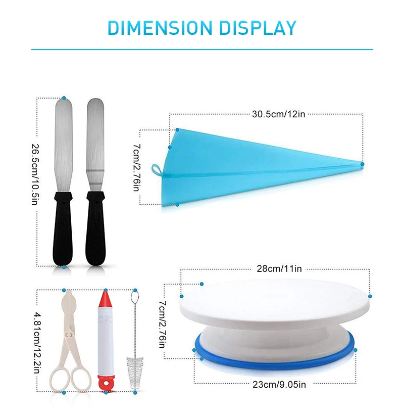106 шт. комплект для украшения торта с вращающейся подставкой для Торта Глазурь трубопровод Насадки Кондитерские мешки формы для выпечки набор Инструменты для выпечки