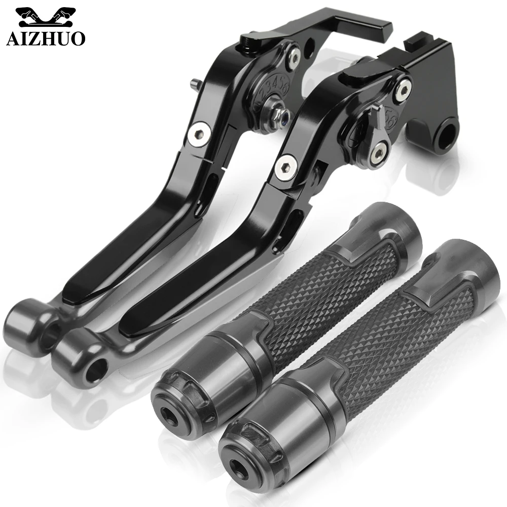 Для KAWASAKI ZX6R ZX636R ZX6RR ZX 6R 636R 6RR 2007- мотоциклетные Складные Выдвижные Тормозные Рычаги сцепления+ рукоятки - Цвет: gray 1