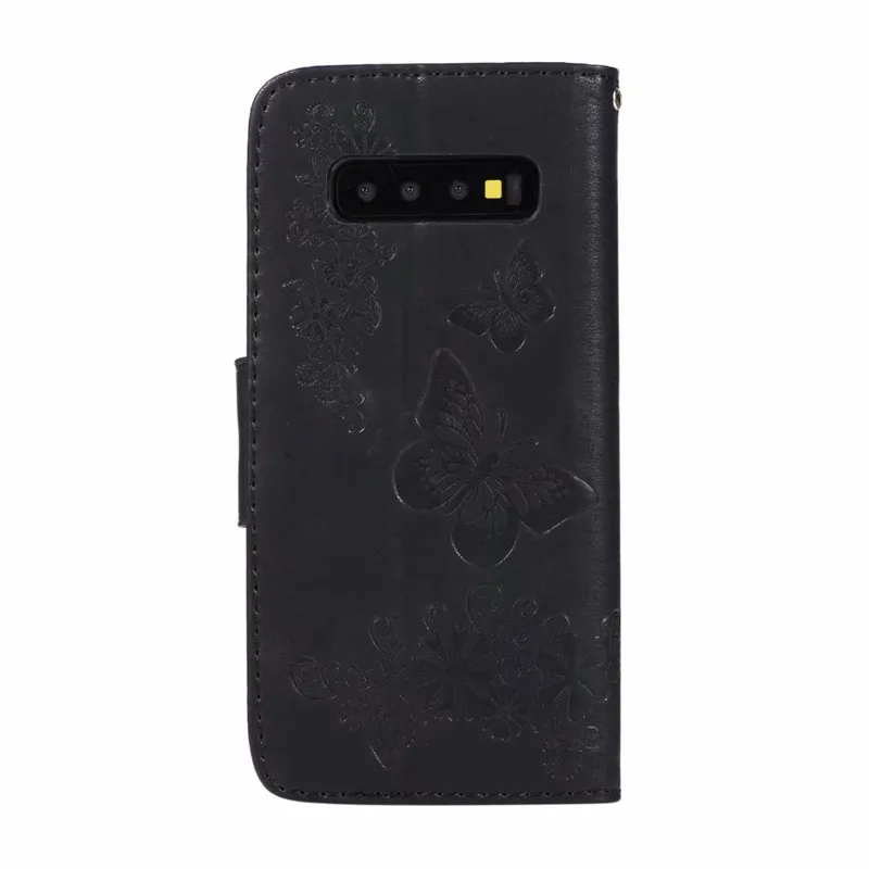 Для samsung S9 плюс S10 lite с сияющими блестками 3D тисненый узор с бабочками из искусственной кожи чехол-бумажник флип-чехол для телефона для S4 S5mini S6 S7 край S8