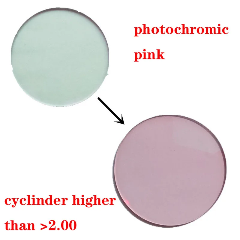 pink high CYL Vazrobe на заказ 1,67 фотохромные очки линзы смола объектив изменить на серый/коричневый анти-Полярный UV00 олеофобное покрытие пленка для мужчин - Цвет линз: pink high CYL