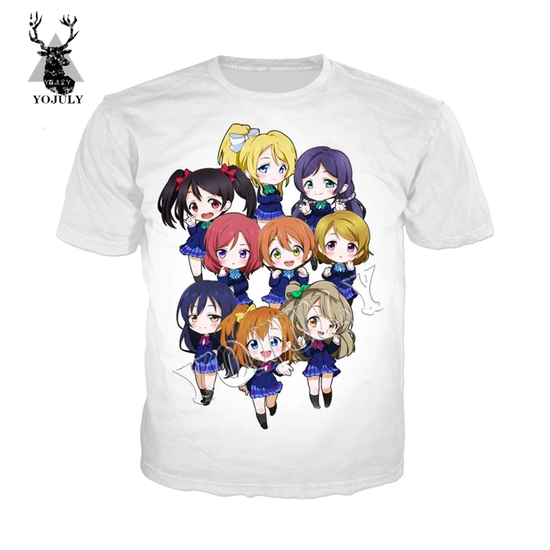 YOJULY аниме Love Live 3D напечатанная Мужская футболка женская модная повседневная футболка s унисекс Новинка уличная забавная футболка Топы T46