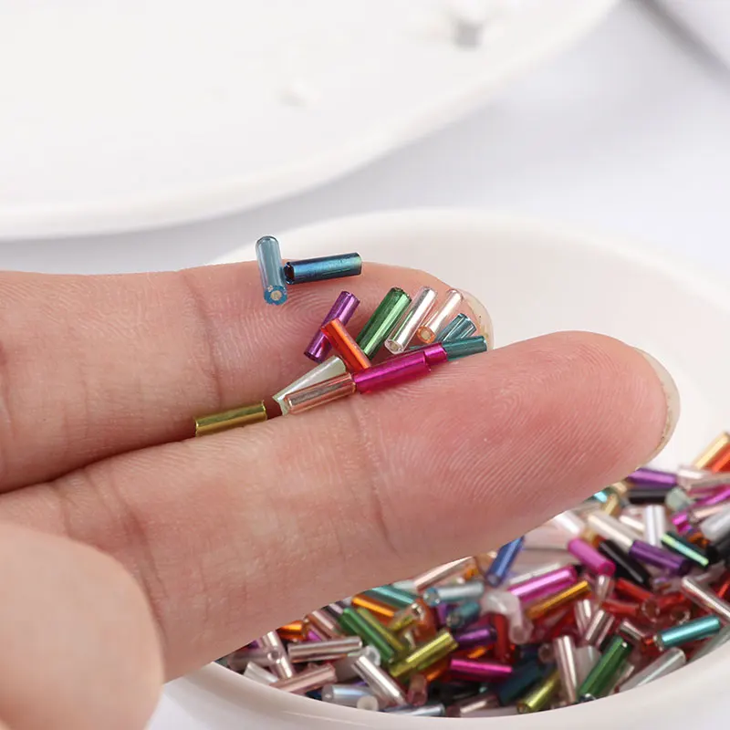 400 шт./пакет Seedbead трубка 2*6 мм Серебряное ядро Чешский Стекло бусины Стеклярус с